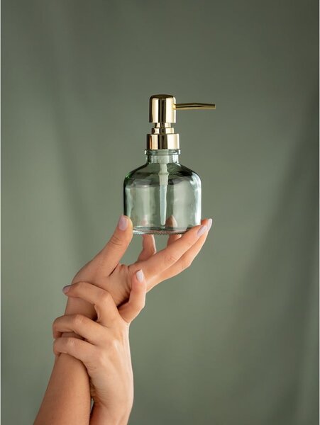 Dozator de săpun lichid verde mentă din sticlă 200 ml Atessa – Wenko