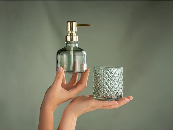 Dozator de săpun lichid verde mentă din sticlă 200 ml Atessa – Wenko