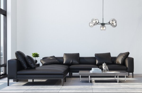 Lustră pe cablu KALIOPE 6xE27/60W/230V negru/transparent