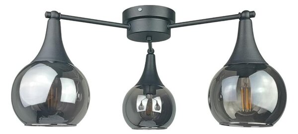 Lustră aplicată STAR 3xE27/60W/230V negru/negru fumuriu