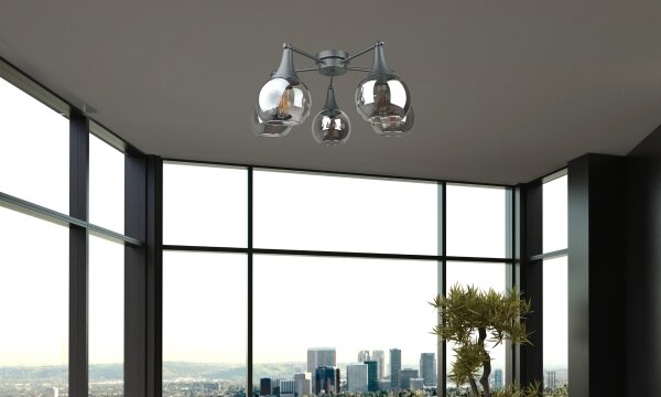 Lustră aplicată STAR 5xE27/60W/230V negru/negru fumuriu