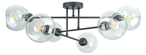 Lustră pe tijă VASCO 4xE27/60W/230V negru/transparent