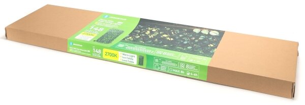 Aigostar - Decorațiune solară LED 148xLED/2x1,2m IP65 alb cald eucalipt