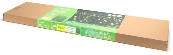 Aigostar - Decorațiune solară LED 148xLED/2x1,2m IP65 alb cald iederă