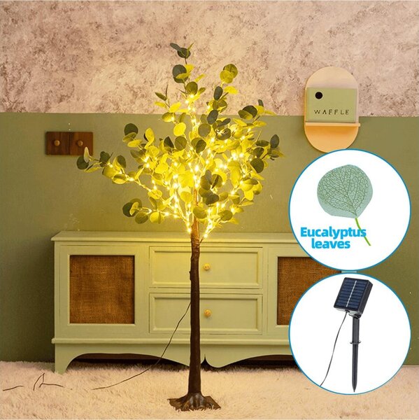 Decorațiune LED solară Aigostar 285xLED/3,8m IP65 alb cald eucalipt