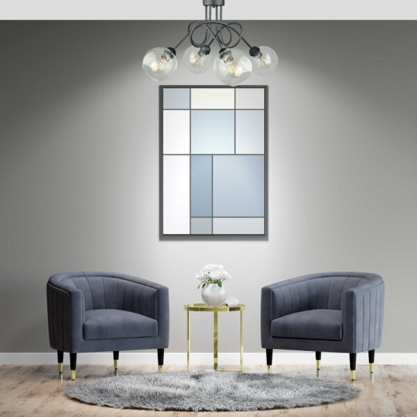 Lustră aplicată EVIE 4xE27/60W/230V antracit/transparent