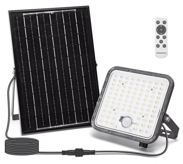 Aigostar - Proiector solar LED reglabil cu senzor, 120W, 3,4V, IP66 + telecomandă