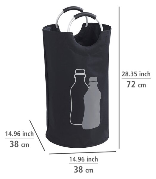 Coș pentru reciclare sticle Wenko, negru