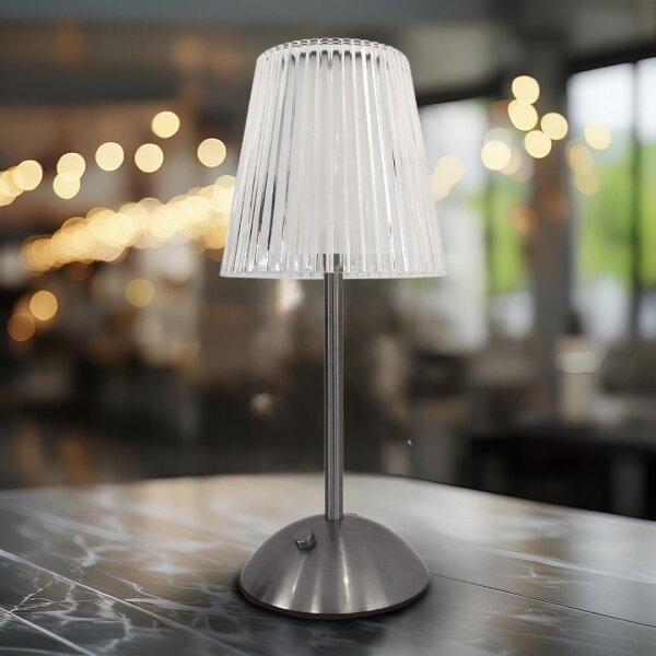 Lampă de birou LED ELBA, touch, încărcabilă, 1,6W, 800 mAh, crom mat, clară