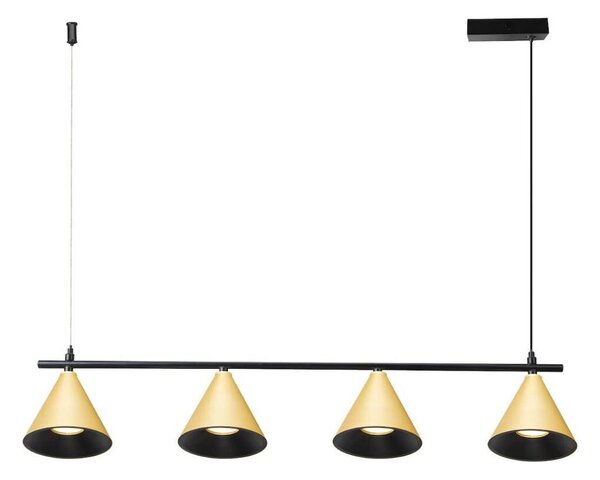 Lustră pe cablu CONE 4xGU10/10W/230V auriu/negru
