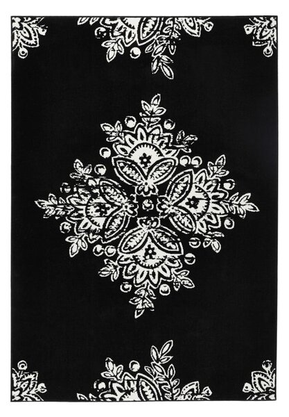 Covor Hanse Home Gloria Blossom, 80x150 cm, negru-alb