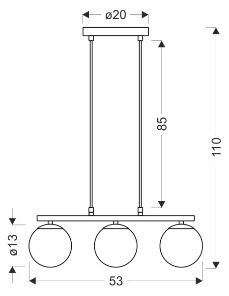 Lustră pe cablu CARRINE 3xE14/40W/230V maro