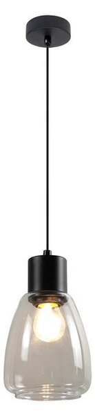 Lustră pe cablu MOLDO 1xE27/40W/230V negru/transparent