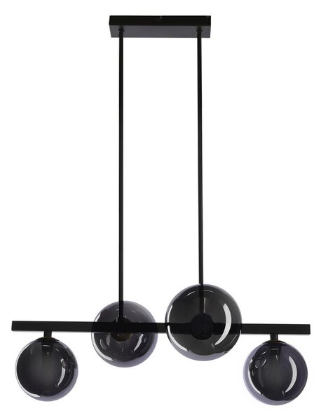 Lustră pe cablu KAMA 4xG9/28W/230V negru/negru fumuriu