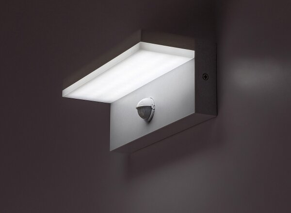 Aplică LED de exterior cu senzor Rabalux 77116 ZARAGOZA LED/9W/230V IP54 alb
