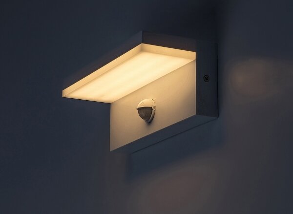 Aplică LED de exterior cu senzor Rabalux 77116 ZARAGOZA LED/9W/230V IP54 alb