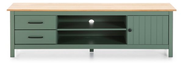 Masă TV verde/în culoare naturală din lemn masiv de pin 158x47 cm Miranda – Marckeric