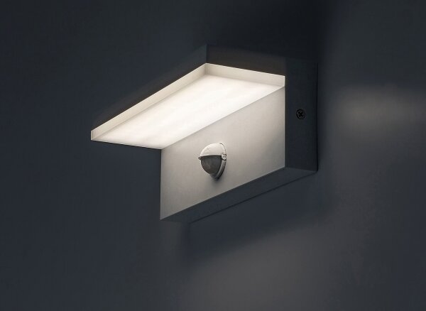 Aplică LED de exterior cu senzor Rabalux 77116 ZARAGOZA LED/9W/230V IP54 alb