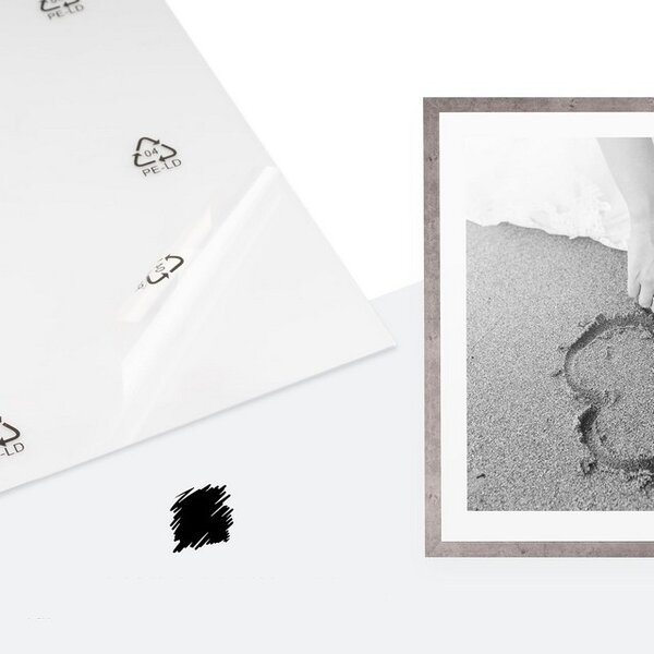 Rama foto, set 2 bucati, 60x60 cm, din lemn MDF, sticla acrilica, gri