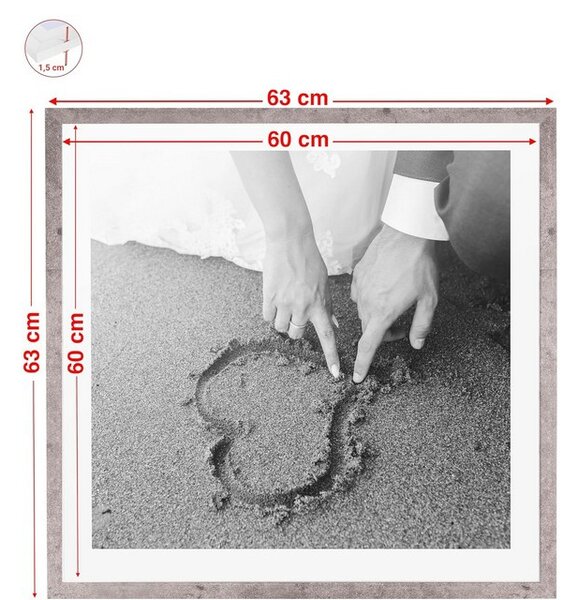 Rama foto, set 2 bucati, 60x60 cm, din lemn MDF, sticla acrilica, gri