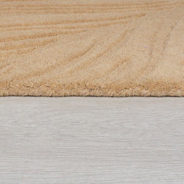 Covor din lână Flair Rugs Lino Leaf, 160 x 230 cm, maro deschis