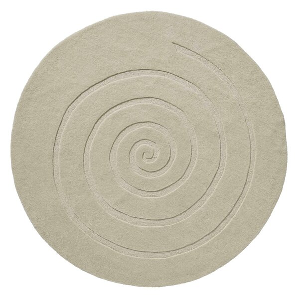 Covor rotund din lână Think Rugs Spiral, ⌀ 180 cm, crem ildeș