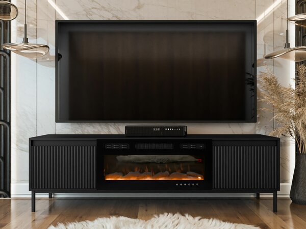 Comodă TV Comfivo Delruva III, Negru, MDF, PAL laminat, 52x174x40cm, 42 kg