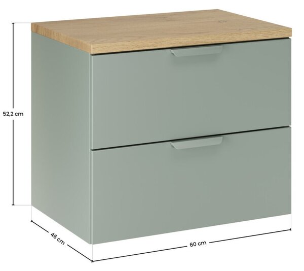 Mască pentru chiuveta de la baie Aster, verde/stejar cremona (60 cm)