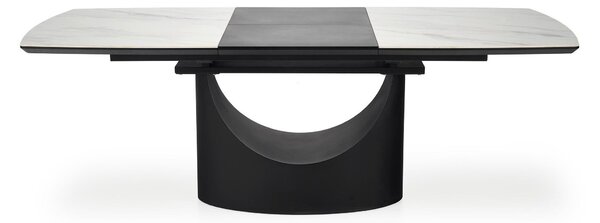 Masă Houston 2160Negru, Marmură albă, 8x9x16cm, ExtensieExtensie, Ceramică, MDF, Metal