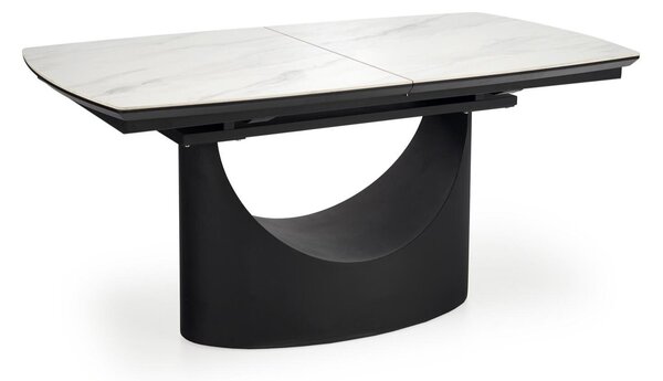 Masă Houston 2160Negru, Marmură albă, 8x9x16cm, ExtensieExtensie, Ceramică, MDF, Metal