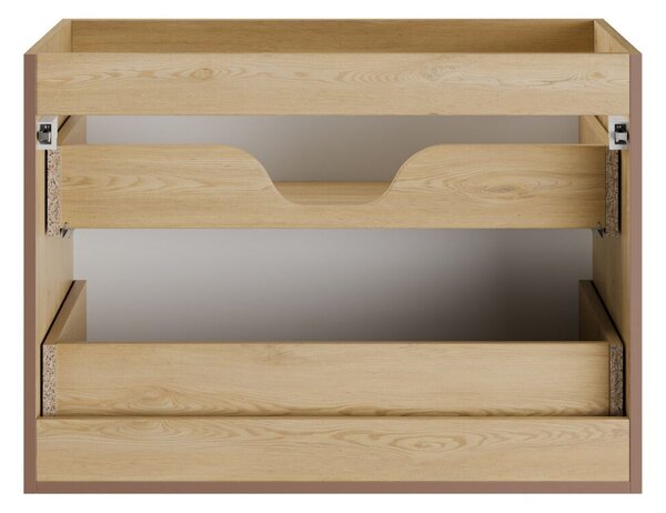 Mască suspendată cu blat pentru chiuveta de la baie Nordic, stejar cremona (80 cm)