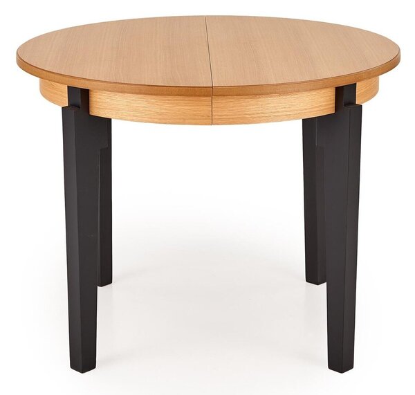 Masă Houston 785Negru, Stejar, 8cm, ExtensieExtensie, Furnir din lemn natural, MDF, Lemn