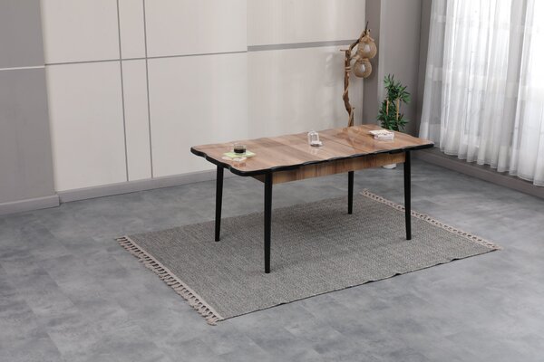 Set Masă (Mdf extensibila 80 x 130 (170)) + 6 Scaune Catifea Maro – Verona Modern Living