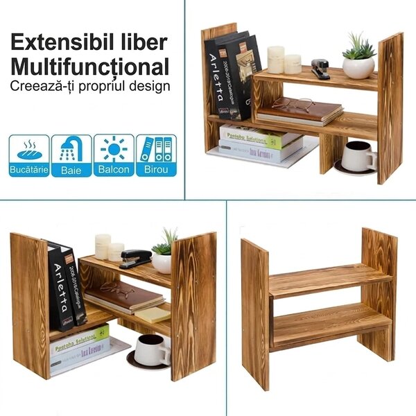 Modulrack™ Organizator Modular Din Lemn Pentru Blatul De Lucru, Aspect lemn