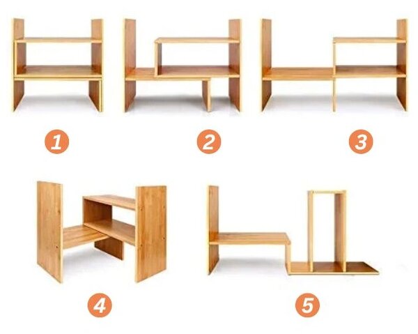 Modulrack™ Organizator Modular Din Lemn Pentru Blatul De Lucru, Aspect lemn