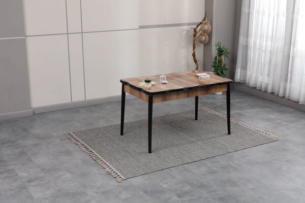 Set Masă (Mdf extensibila 80 x 130 (170)) + 6 Scaune Catifea Maro – Verona Modern Living