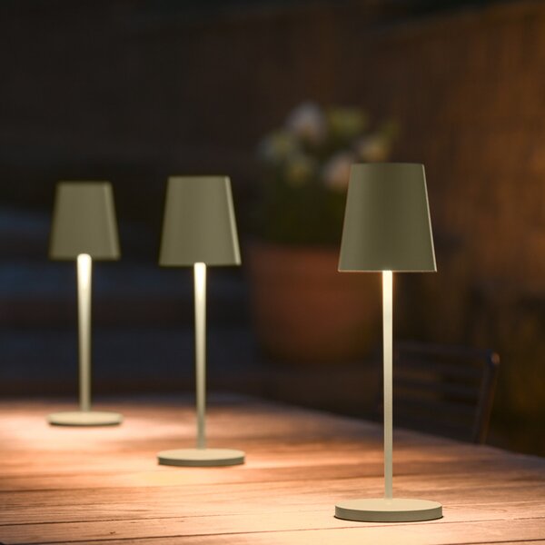 SLV Lampa cu baterie LED Vinolina Two, verde, aluminiu, Ø 11 cm, IP65, reglabil, Verde, Aluminiu, Modern