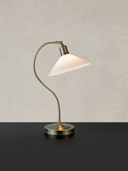 Lampă de masă Markslöjd 108863 VELA 1xE27/40W/230V alamă/alb