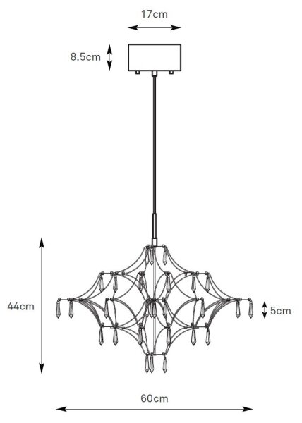 Lustră LED de cristal dimabilă pe cablu Markslöjd 108869 EFESOS LED/14W/230V d. 60 cm