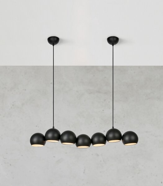 Lustră pe cablu Markslöjd 108860 CUPOLO 7xE14/40W/230V negru
