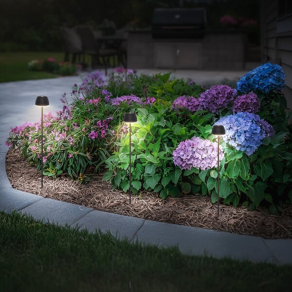 Briloner Lampă LED cu baterie și țăruș pentru pământ RIFFLE NANO, antracit Ø 6 cm Set de, reglabil, Negru, Metal, Modern