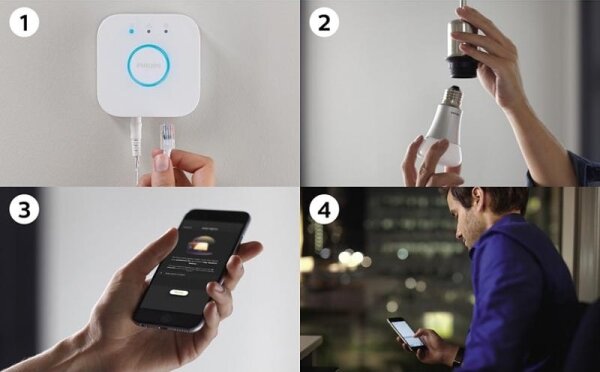 Set de bază Philips Hue STARTER KIT 3xE27/9W 2700K + Hue Bridge și comutator dimmer