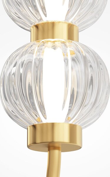 Maytoni Lampă suspendată LED AMULET, 28 x 57 cm, culoare aurie, metal/sticlă, Auriu / Alamă, Camera de zi / sufragerie, Metal, Modern