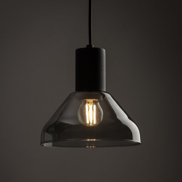 Lustră pe cablu pentru sistem de șină trifazic NEO 1xE27/15W/230V negru/negru fumuriu