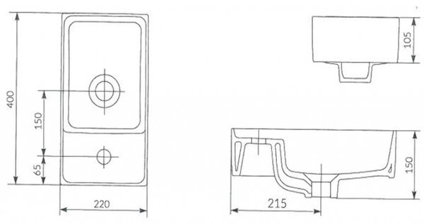 Chiuveta cabinet Cersanit Crea BOX 40cm, alb, K114-004