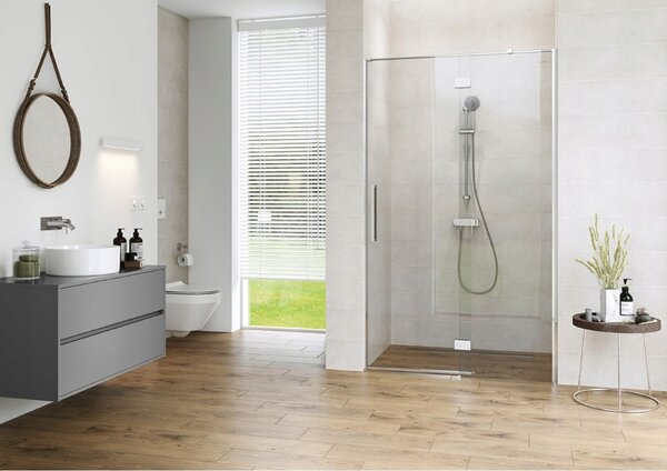 Cersanit Crea, usa cu balamale pentru deschidere 100X200 cm (stânga), sticla transparenta 8mm, profil cromat, S159-001