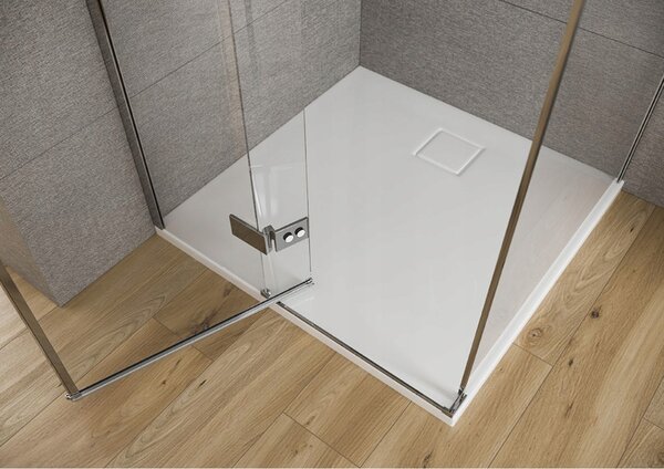 Cersanit Crea, usa cu balamale pentru deschidere 100X200 cm (stânga), sticla transparenta 8mm, profil cromat, S159-001