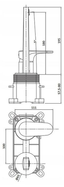 Cersanit Inverto - baterie pentru chiuvetă ascuns, auriu, S951-299