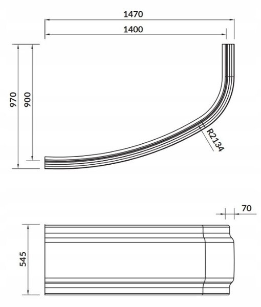 Cersanit Joanna New, panou cadă stânga/dreapta, alb, S401-102