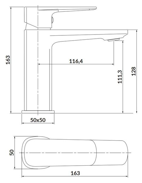 Cersanit Larga, baterie chiuveta h-163, crom, S951-388